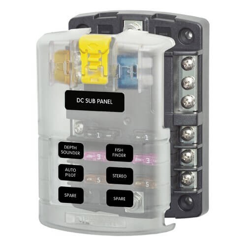 Blue Sea Fuse Block ST Blade 6 Circuit Fuse Block Marine Boating Z7