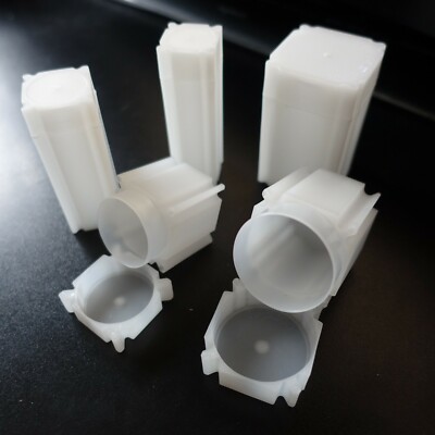 Lot De 10 Tubes De Rangement Pour Pièces De Monnaie - Clair En ABS - Pour Organisateur Collection