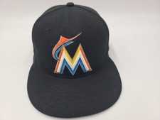 Miami Marlins New Era 59Fifty Fitted 7 1/8 Hat Cap Men Women MLB Baseball Black