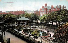 Southport England Lord St Bandstand Downtown Early 1900s Vtg Postcard F7