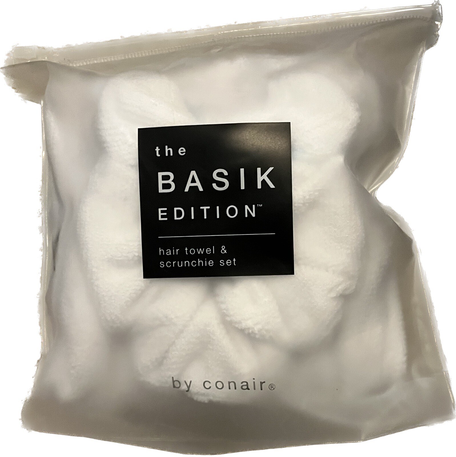 Conair The Basik Edition Hair Towel Wrap & Scrunchie Set Microfiber