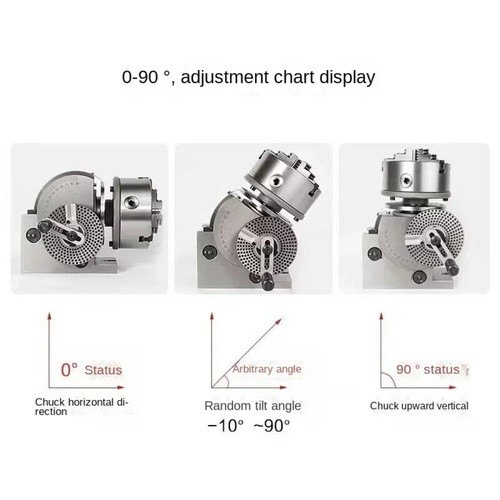 4 Inch Dividing Head 3 Jaw Chuck Precision Semi Universal Dividing Head Milling - Foto 6 di 10