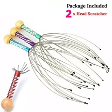 2PCS Head Massager Scratcher Neck Massage Scalp Relax Calm Stress Relief Octopus