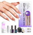 Gellen Soft Gel Nail Tip Kit Artificial Nail Kit French Tip & UV Light NIB