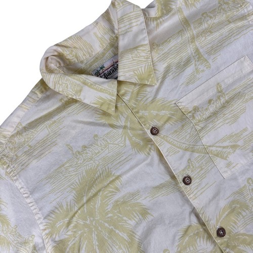 Vintage Patagonia Pataloha Shirt Men's L Beige Yellow Hawaiian Organic Cotton - Picture 2 of 7