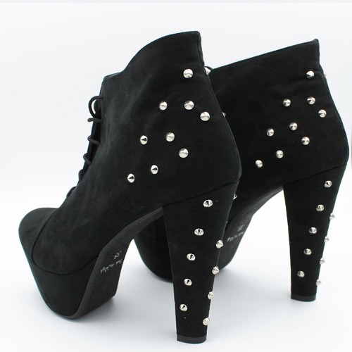 scarpe donna Francesine Tacco alto plateau sexy Tronchetti stivali con borchie - Foto 8 di 8