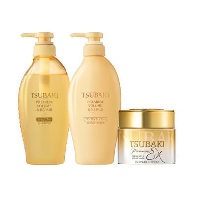 Tsubaki Premium Volume & Repair Hair Care Set   Shampoo, Conditioner & Hair Mask