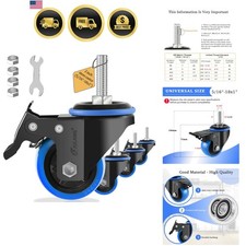 2 Inch Caster Wheels 516 Threaded Stem Casters Set Of 4 Heavy Duty Locking...