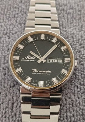 VINTAGE MIDO COMMANDER 8679 BLACK DIAL CHRONOMETER AUTOMATIC 17 JEWELS WATCH