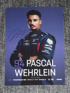 Pascal Wehrlein signed driver card autograph Porsche Formula E Team 2026