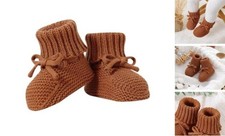 Baby Booties Newborn First Walkers Cozy Shoes Warm 0-3 Months Infant Caramel