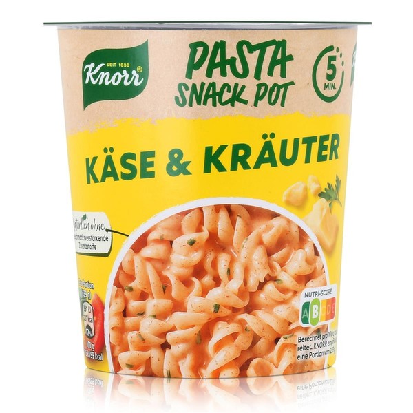 Knorr Pasta Snack Pot KäSe & KräUter 59G - In 5 Minuten Fertig (1Er Pack)-image