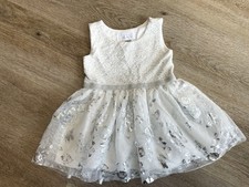 White Infant Dress, Flower Girl, Baptism, Christening, Wedding Guest,Etc. 18-24m