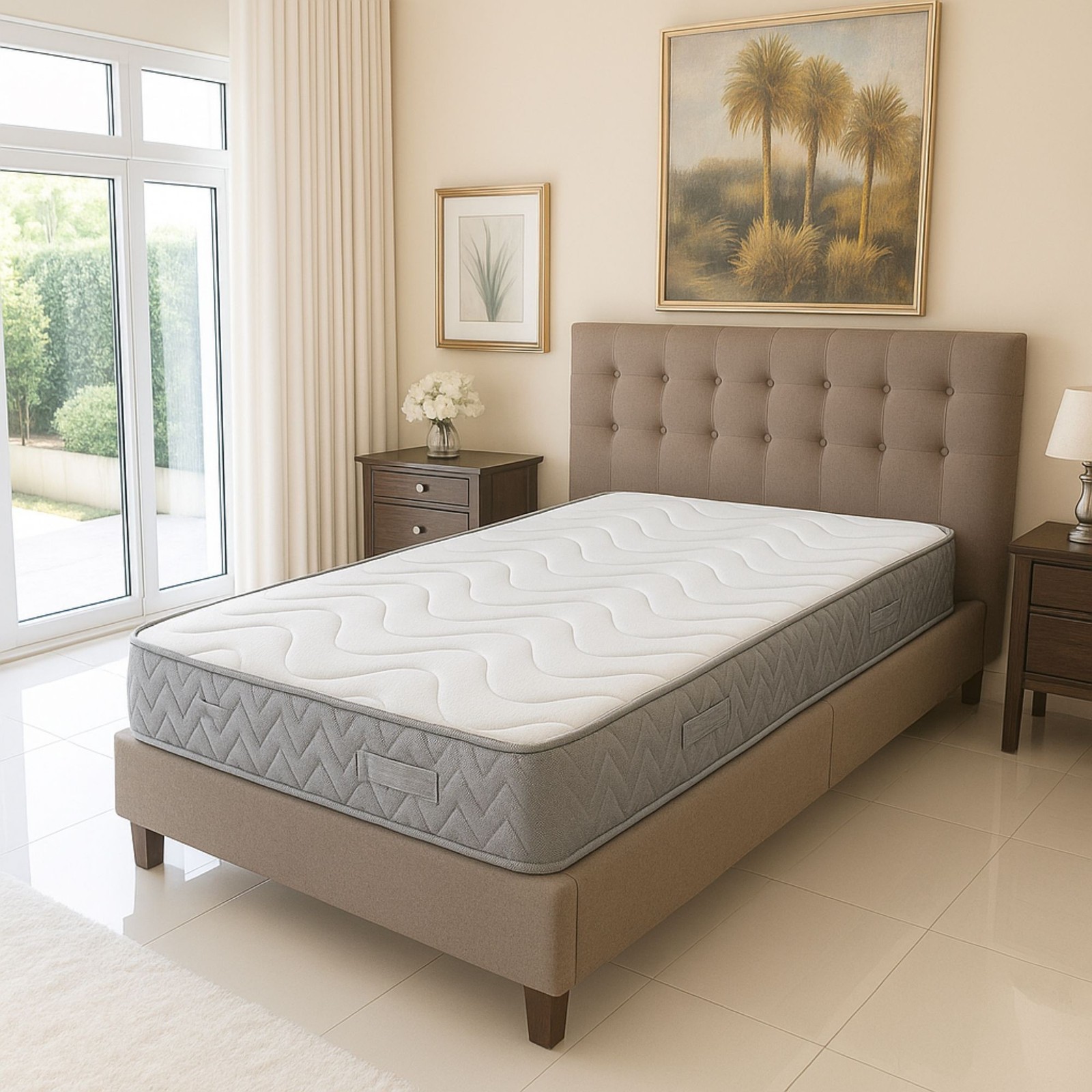 Matelas mousse haute résilience 35 kg/m3 soutien ferme de 24 cm anti-mal de dos