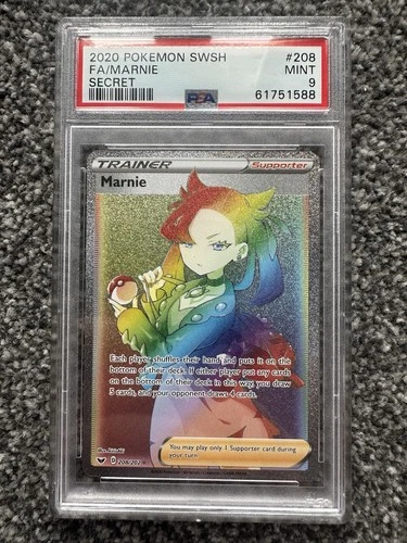 Pokémon TCG Marnie Full Art Secret Rare SWSH #208 208/202 PSA 9 2020 Mint