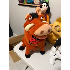 Disney Lion King Pumbaa Warthog Plush Stuffed Animal Toy with Ladybug Accessory