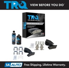 TRQ Front & Rear Ceramic Brake Pad Kit w/Fluids for Nissan Maxima Sentra