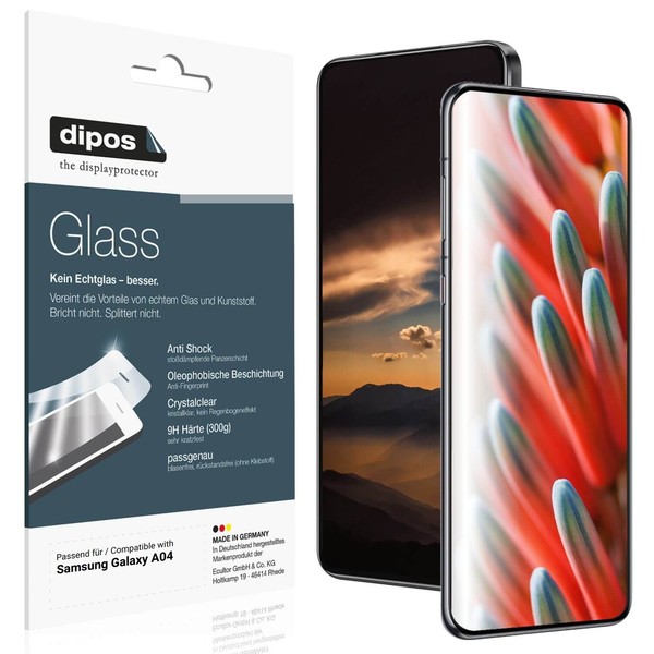 2X Schutzfolie FüR Samsung Galaxy A04 - Anti-Shock 9H Folie Dipos Glass-image