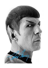 Leonard Nimoy (9) Star Trek Spock A4 signed montiertes Poster. Rahmen nach Wahl.