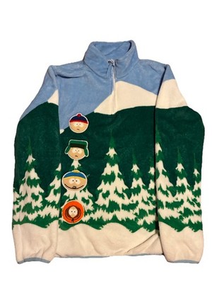 South Park 1/4 Zip Sweatshirt Spirit Halloween Exclusive Sz L Xmas Theme