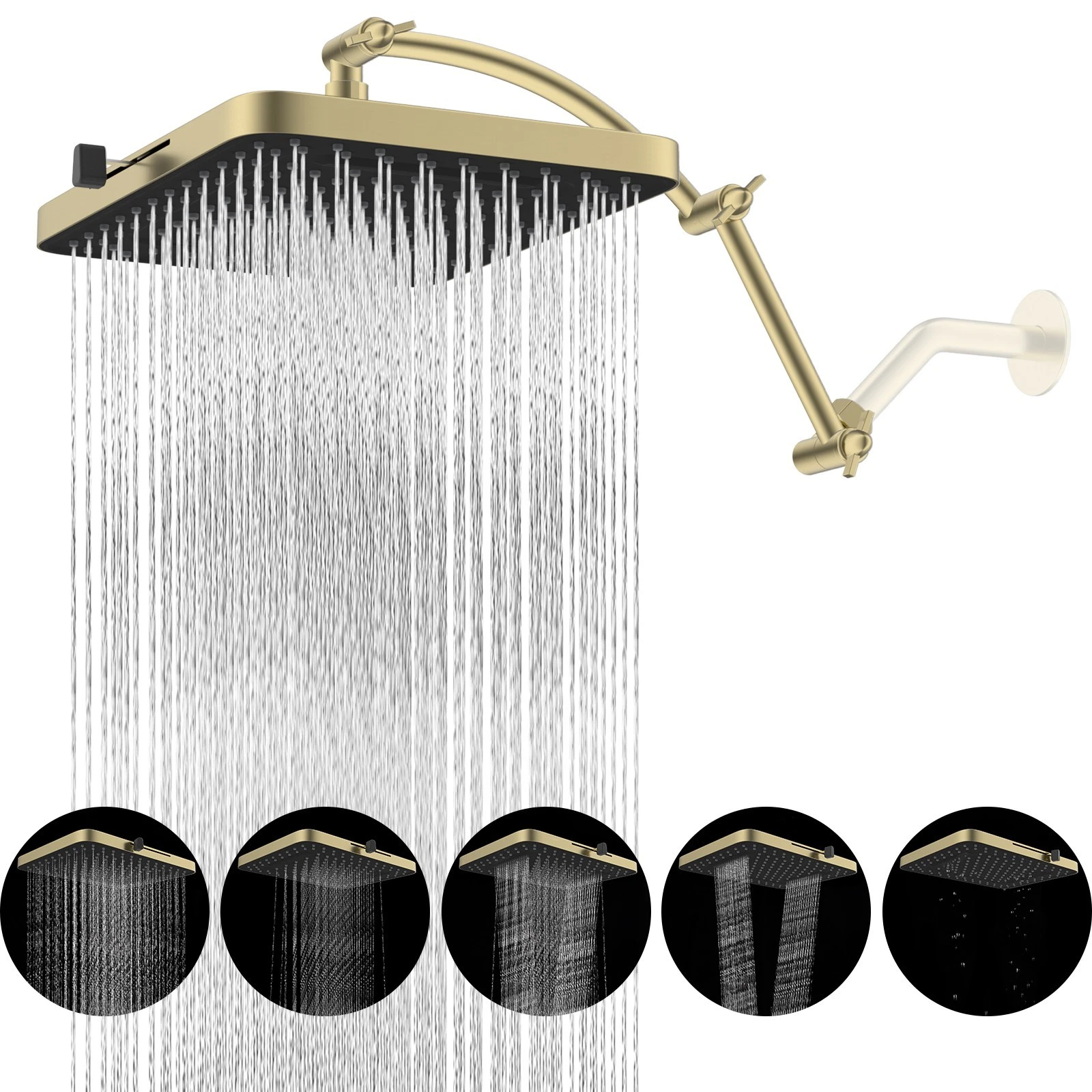 High Pressure 13" Rain Shower Head with Extension Arm 5 Spray Mode Showerhead US
Opens in a new wind