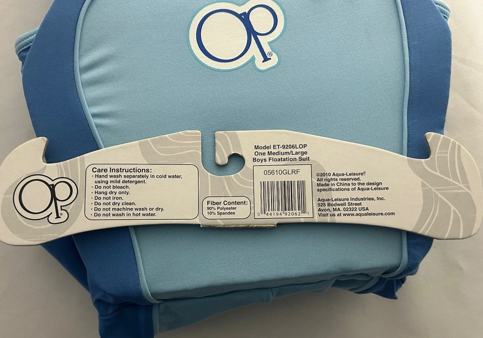 Bermuda de natação OP bebê menino com colete flutuante 33-55 libras 22 peito UPF 50 - Imagem 3 de 4
