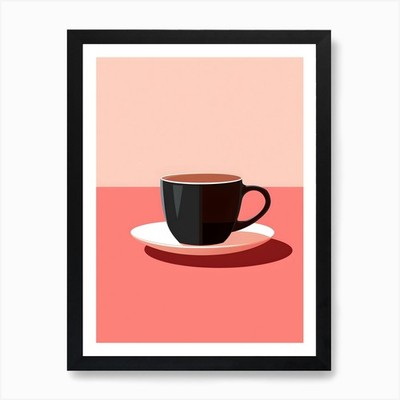 Minimalistische Tasse Kaffee 5 Kunst Pr gerahmtes Wandbild Poster Leinwanddruck Bild