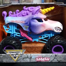 Sparkle Smash Unicorn Monster Jam Truck Toy 1/24