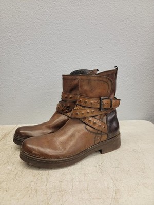 Barracuda Brown Leather Boots Buckle Size 42   