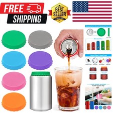 6 Pack Silicone Soda Can Cover Lids, Reusable Soda Can Lids Beer Can Covers