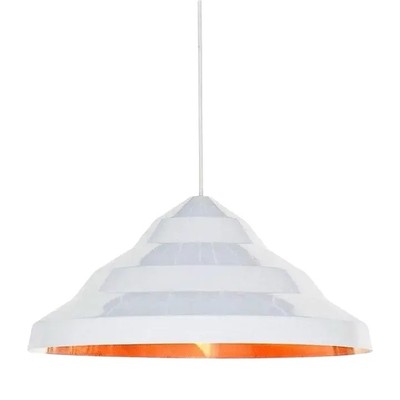 Tom Dixon Step Beat Wide White Pendant Light Fixture, Copper, Contemporary Uk