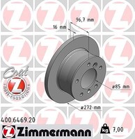 2X Zimmermann Bremsscheibe Hinterachse U.A. FüR MERCEDES-BENZ, Puch, VW