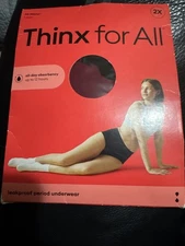 Thinx for All All Day Absorbency Leakproof Period Hi Waist Brief Rhubarb 2X