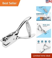 Durable Stainless Steel Hole Punch for Cards  Paper - Spring-Loaded, 15mm x 3mm