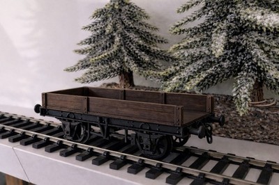 3D Printed O Gauge Model Railway 2 Plank Open Wagon   Fully Assembled 1:43 Scale