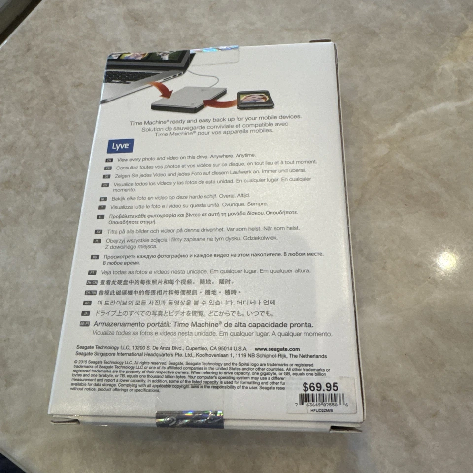 Seagate Backup Plus Slim 1TB External HD for Mac SRD00F1 USB 3.0 - Silver - Image 2 of 4