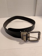 Kids Dickies Black Leather Belt Youth Small 22-24  Nickel Buckle   Used Good