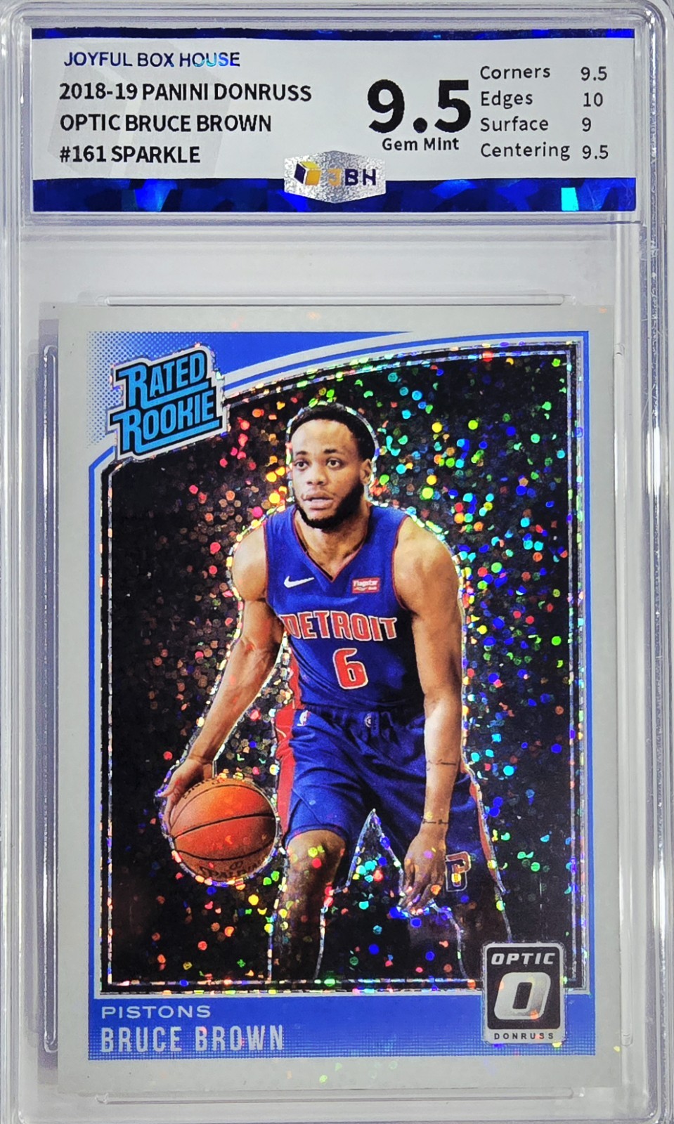 2018-19 Donruss Optic Rated Rookie White Sparkle #161 RC Bruce Brown JBH 9.5 ✨️