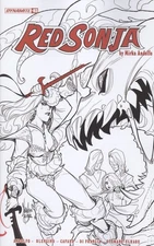 Red Sonja #3F Andolfo B&W 1:10 Variant VF 2021 Stock Image