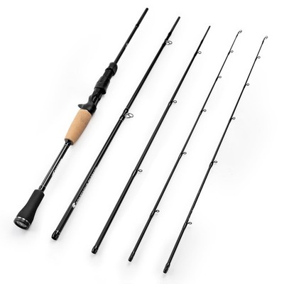 Spartacus Passage Travel Fishing Rods 7'0''-MH-Fast(4 Pcs+ Extra Tip), Black