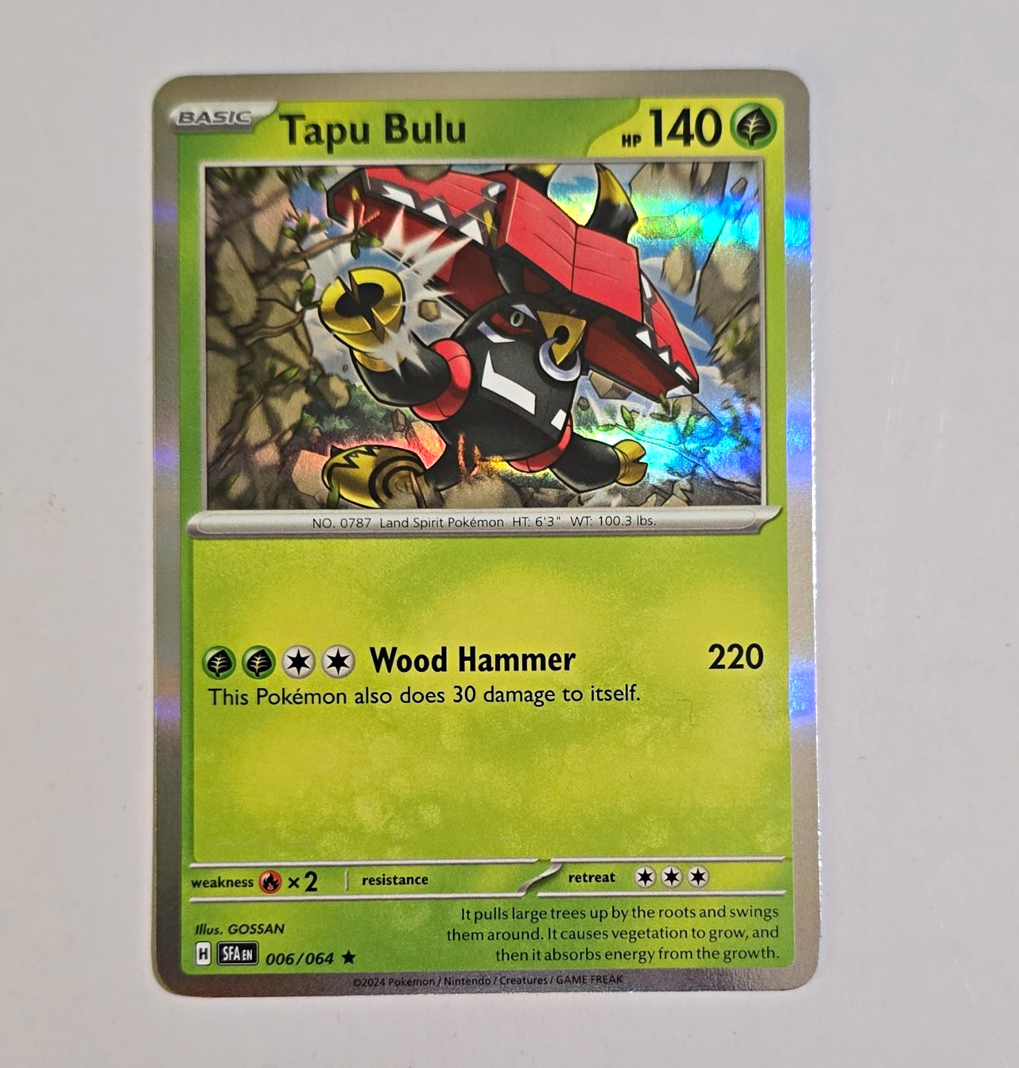 The Pokémon Company Pokemon TCG Tapu Bulu 006/064 Shrouded Fable Holo Rare
