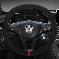 Luxury Suede Steering Wheel Cover for Cars, Soft Leather Padded Wheels Cover ...