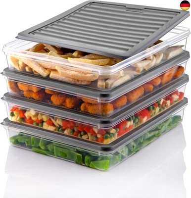 FreshBox Stapelbare Frischhaltedosen mit Luftdichtem Deckel   4-teiliges V