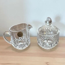 VTG Cristal d’Arques Cream & Sugar Masquerade Pattern 24% Lead Crystal France