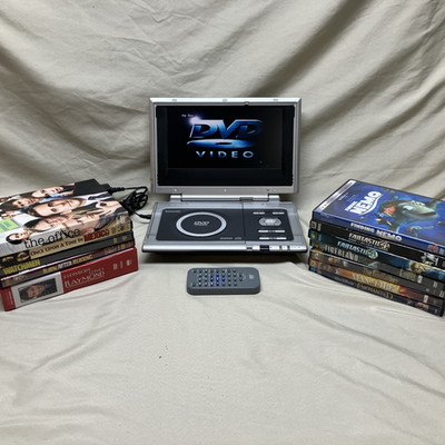 Kawasaki PVS10921 8.4'' Portable DVD Player Bundle, with remote and 12 DVDs