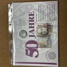 10 DM 1998 Silber 925 BRD 50 Jahre DM Numisblatt 3/98 mit Briefmarken