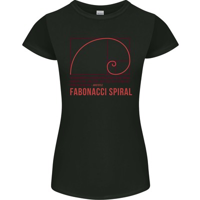 Fibonacci Spiral Mathematics Mathe Wissenschaft Damen Petite Schnitt T-Shirt