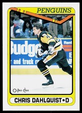 1990-91 O-Pee-Chee Chris Dahlquist #528 RC Rookie Pittsburgh Penguins