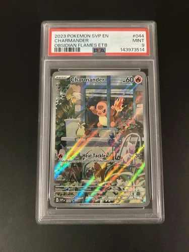 2023 Pokemon Charmander Obsidian Flames ETB PSA 9 Mint, SVP Promo 044, Holo