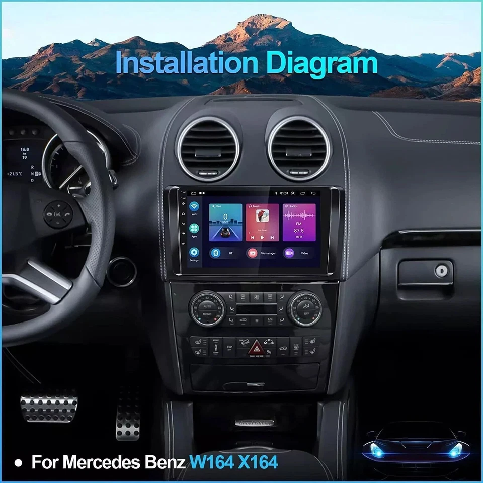 Radio de coche Carplay GPS NAVEGACIÓN para Mercedes-Benz ML350 ML500 GL320 GL450 2005-2011 Foto 3 de 4